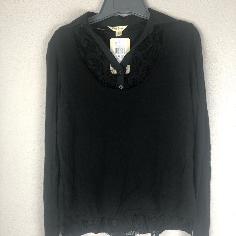 NWT Brina & Em Collared Sweater Top Size Medium